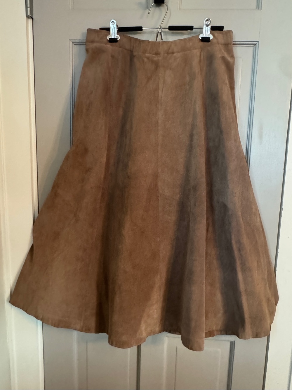 Tan Suede A-Line Skirt